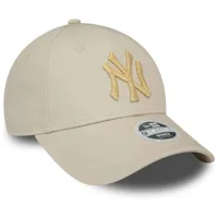 new era metallic logo 9forty new york yankees cap beige  homme