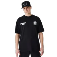 new era nba large graphic bp brooklyn nets short sleeve t-shirt noir m homme