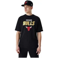 new era team script chicago bulls short sleeve t-shirt noir l homme