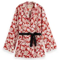 scotch & soda shell batik printed pyjama blazer rouge xs femme
