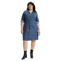 levi´s ® plus plus size otto western long sleeve short dress bleu 4 femme