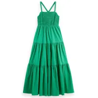 scotch & soda smock detail sleveless long dress vert 36 / regular femme