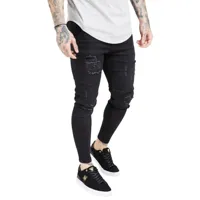 siksilk essential distressed skinny jeans noir l homme