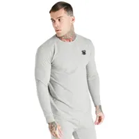siksilk essential muscle fit long sleeve t-shirt gris xl homme