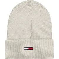 tommy jeans elongated flag beanie beige  homme