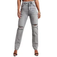 superdry studios high rise straight jeans gris 30 / 32 femme