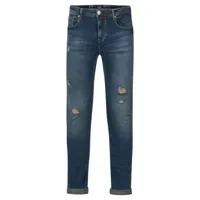 petrol industries nash narrow fit ripped repaired jeans bleu 28 / 32 homme