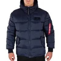 alpha industries hooded puffer fd jacket bleu 3xl homme