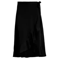 vila ellette wrap high waist midi skirt noir 42 femme