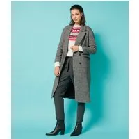 manteau long coupe droite - julienne - 34 - gris - femme - etam