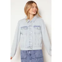 veste en jean 100% coton - dacket - 38 - bleu ciel - femme - etam