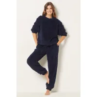 pantalon de pyjama polaire - nalane - m - navy - femme - etam