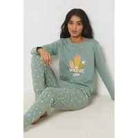 pantalon de pyjama - palmyre - xs - vert nil - femme - etam