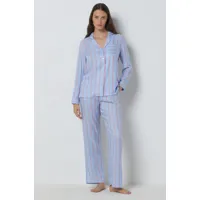 pantalon de pyjama rayé - soffia - s - bleu - femme - etam