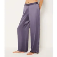 pantalon de pyjama satiné coupe large - ely - s - violet - femme - etam