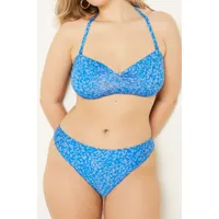 culotte bikini bas de maillot imprimé léopard - rosalia - 34 - bleu - femme - etam