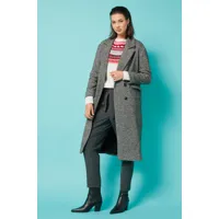 manteau long coupe droite - julienne - 36 - gris - femme - etam