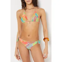 bikini brésilien bas de maillot imprimé à nouer - peachy - 34 - geranium - femme - etam