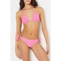 bikini brésilien bas de maillot pailleté à nouer - glossup - 38 - rose - femme - etam