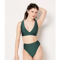 culotte bikini taille haute bas de maillot - caleta - 42 - vert sapin - femme - etam