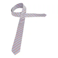 cravate bleu clair/orange rayé