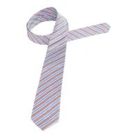cravate bleu clair/orange estampé