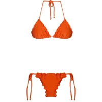 amir slama triangle top bikini set - orange
