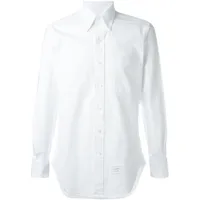 thom browne chemise incurvée à détail de patch - blanc