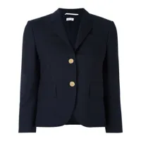 thom browne classic single breasted sport coat in navy 2-ply wool fresco - bleu