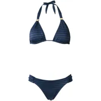 brigitte triangle bikini set - bleu