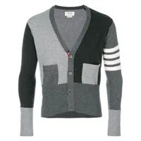 thom browne fitted waist v-neck cardigan - gris