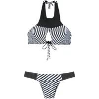 amir slama striped bikini set - noir