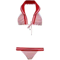 amir slama printed halterneck bikini set - rouge