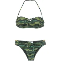 amir slama wave print bikini set - vert