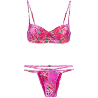 amir slama rose print bikini set