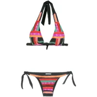 amir slama embroidered bikini set - multicolore