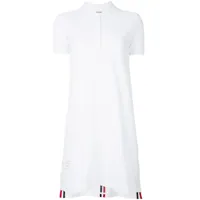 thom browne robe-polo à rayures tricolores - blanc