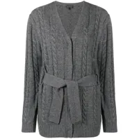 cashmere in love cashmere blend cable knit cardigan - gris