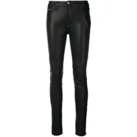 philipp plein pantalon skinny en cuir artificiel - noir