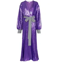 natasha zinko robe longue à sequins - violet