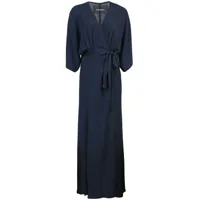 reformation robe portefeuille winslow à design drapé - bleu