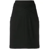 chanel pre-owned jupe à design croisé - noir