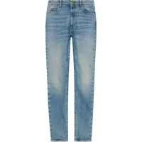 gucci jean skinny à motif zèbre - bleu