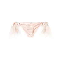 gilda & pearl culotte mila à détails en plumes - rose