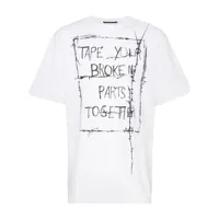 haider ackermann t-shirt à détail de slogan - blanc