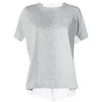 sacai t-shirt colour block - gris