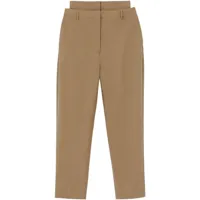 burberry pantalon droit à design superposé - marron