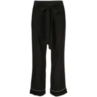 kiki de montparnasse pantalon de pyjama à taille à lien de resserrage - noir