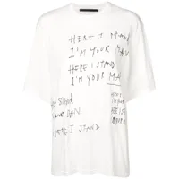 haider ackermann t-shirt oversize à détails de slogans - blanc