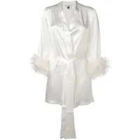 gilda & pearl robe de chambre mia en satin - blanc